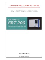 Hướng dận vận hành, thao tác và cài đặt ROLE GRT 200 TOSHIBA