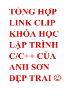 TỔNG HỢP LINK CLIP KHÓA HỌC LẬP TRÌNH CC++  SƠN ĐẸP TRAI