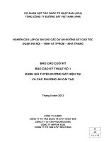 NGHIÊN CỨU LẬP DỰ ÁN CHO CÁC DỰ ÁN ĐƯỜNG SẮT CAO TỐC ĐOẠN HÀ NỘI – VINH VÀ TPHCM – NHA TRANG