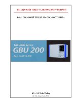 Hướng dẫn vận hành, Thao tác, cài đặt ROLE GBU 200 TOSHIBA