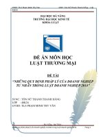 Đề án Luật Kinh tế  NHỮNG QUY ĐỊNH PHÁP LÝ CỦA DOANH NGHIỆP TƯ NHÂN TRONG LUẬT DOANH NGHIỆP 2014
