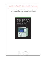 Hướng dẫn vận hành, thao tác và cài đặt  ROLE GRE 130  TOSHIBA