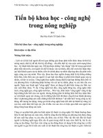 Tiến bộ khoa học  công nghệ trong nông nghiệp