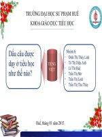 PP DẠY HỌC TIẾNG VIỆT : DẤU CÂU ĐƯỢC DẠY Ở TIỂU HỌC NHƯ THẾ NÀO?