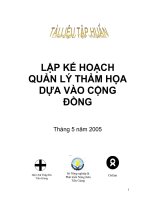 LẬP KẾ HOẠCH QUẢN LÝ THẢM HỌA DỰA VÀO CỘNG ĐỒNG