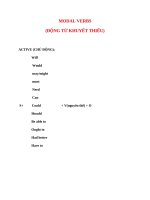 10  ĐỘNG từ KHUYẾT THIẾU 