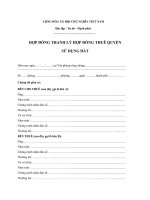 Mẫu hợp đồng thanh lý quyền sữ dụng đất