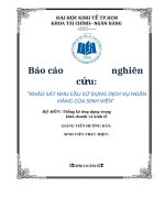 Báo cáo nghiên cứu khảo sát nhu cầu sử dụng dịch vụ ngân hàng của sinh viên