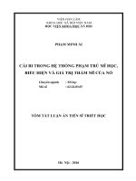 Cái bi trong hệ thống phạm trù mĩ học, biểu hiện và giá trị thẩm mĩ của nó (TT) 