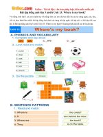 Bài tập tiếng anh lớp 3 (mới) Unit 13: Where is my book?