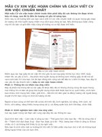 MẪU CV XIN VIỆC HOÀN CHỈNH và CÁCH VIẾT CV XIN VIỆC CHUẨN NHẤT
