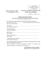 Mẫu số 11- MST: Thông báo mã số thuế