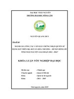 Đánh giá công tác cấp giấy chứng nhận quyền sử dụng đất của xã hóa thượng   huyện đồng hỷ   tỉnh thái nguyên, giai đoạn 2012   2014 