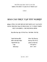 Báo cáo thực tập tốt nghiệp quản trị nhân lực: Công tác bố trí, sắp xếp nhân lực tại ngân hàng TMCP đầu tư và phát triển việt nam (BIDV) – chi nhánh ba đình