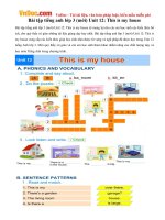 Bài tập tiếng anh lớp 3 (mới) Unit 12: This is my house