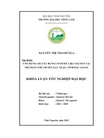 Ứng dụng GIS xây dựng cơ sở dữ liệu giá đất tại thị trấn chũ   huyện lục ngạn   tỉnh bắc giang 