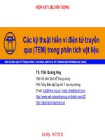 Các kỹ thuật hiển vi điện tử truyền  qua (TEM) trong phân tích vật liệu