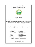 Đánh giá hiệu quả sử dụng đất sản xuất nông nghiệp trên địa bàn xã hạnh phúc   huyện quảng uyên   tỉnh cao bằng 