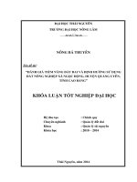 Đánh giá tiềm năng đất đai và định hướng sử dụng đất nông nghiệp xã ngọc động   huyện quảng uyên   tỉnh cao bằng 