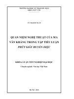 Quan niệm nghệ thuật của ma văn kháng trong tập tiểu lận phút giây huyền diệu 