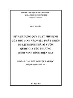 Sự vận dụng quy luật phủ định của phủ định vào việc phát triển du lịch sinh thái ở vườn quốc gia cúc phương (tỉnh ninh bình) hiện nay 