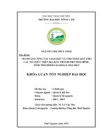 Đánh giá công tác giao đất và cho thuê đất cho các tổ chức trên địa bàn thành phố thái bình   tỉnh thái bình, giai đoạn 2012   2014 