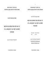 Một số giải pháp thu hút đầu tư của anh quốc vào việt nam đến năm 2015