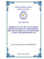 Nghiên cứu các yếu tố tác động đến sự hài lòng của khách hàng đối với các dịch vụ của ngân hàng á châu   chi nhánh đống nai 