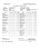 BẢN DỊCH BẢN ĐIỂM CỦA HỌC VIỆN NGÂN HÀNG