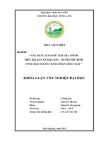 Xây dựng cơ sở dữ liệu địa chính trên địa bàn xã kha sơn – huyện phú bình – tỉnh thái nguyên bằng phần mềm ViLIS 