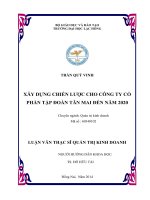 Xây dựng chiến lược cho công ty cổ phần tập đoàn tân mai đến năm 2020 