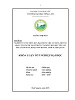 Nghiên cứu tri thức bản địa trong việc sử dụng một số loại cây LSNG để làm thuốc của đồng bào dân tộc sán dìu xã sơn nam, huyện sơn dương, tỉnh tuyên quang 