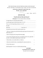 Đơn đề nghị cấp giấy phép hoạt động ngân hàng mô