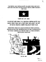 Cơ sở dữ liệu phục vụ chương trình quốc gia khắc phục hậu quả chất độc hóa học do mỹ sử dụng trong chiến tranh ở việt nam 