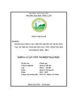 Đánh giá công tác chuyển quyền sử dụng đất tại xã trung tâm   huyện lục yên   tỉnh yên bái giai đoạn 2010   2013 