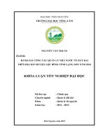 Đánh giá công tác quản lý nhà nước về đất đai trên địa bàn huyện lộc bình   tỉnh lạng sơn năm 2014 
