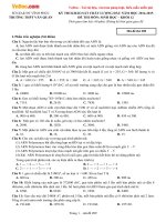 Đề thi khảo sát chất lượng đầu năm môn Sinh học lớp 12 trường THPT Văn Quán, Vĩnh Phúc năm học 2014 - 2015