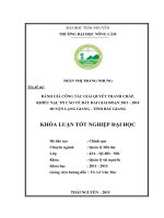 Đánh giá công tác giải quyết tranh chấp, khiếu nại, tố cáo về đất đai giai đoạn 2013   2014 huyện lạng giang   tỉnh bắc giang 