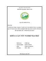 Đánh giá thực trạng và đề xuất giải pháp nâng cao hiệu quả sử dụng đất nông nghiệp trên địa bàn xã hóa thượng   huyện đồng hỷ   tỉnh thái nguyên 