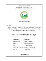 Đánh giá thực trạng và đề xuất các giải pháp nâng cao hiệu quả sử dụng đất sản xuất nông nghiệp trên địa bàn huyện trà lĩnh   tỉnh cao bằng 