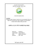 Đánh giá thực trạng và đề xuất các giải pháp nâng cao hiệu quả sử dụng đất nông nghiệp tại xã đại đồng   huyện tràng định   tỉnh lạng sơn 