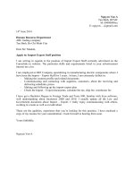 Mẫu đơn xin việc bằng tiếng anh dành cho ngành xuất nhập khẩu