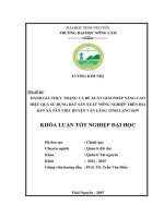 Đánh giá thực trạng và đề xuất giải pháp nâng cao hiệu quả sử dụng đất sản xuất nông nghiệp trên địa bàn xã tân việt   huyện văn lãng   tỉnh lạng sơn 