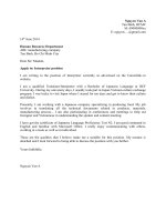 Mẫu đơn xin việc bằng tiếng anh dành cho nghề phiên dịch viên