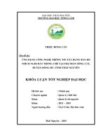 Ứng dụng công nghệ thông tin đánh giá thích nghi cây chè tại thị trấn sông cầu   huyện đồng hỷ   tỉnh thái nguyên 