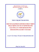 Một số giải pháp nâng cao hiệu quả hoạt động tại công ty TNHH định hướng dinh dưỡng EZ đến năm 2020 