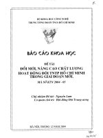 ĐỔi mới nâng cao chất lượng hoạt động đội TNTP HCM trong giai đoạn mới 