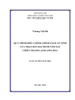 Quá trình điều chỉnh chính sách an ninh của nhật bản hai mươi năm sau chiến tranh lạnh (1991 2011) 