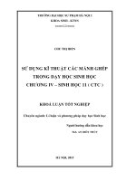 Sử dụng kĩ thuật các mảnh ghép trong dạy học sinh học chương IV sinh học 11 