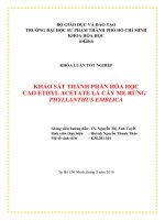 Khảo sát thành phần hóa học cao ethyl acetate lá cây me rừng phyllanthus embli 